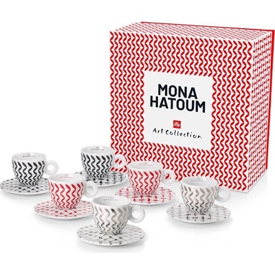 Illy Mona Hatoum porcelánové šálky s tanierikom 6 ks x 160 ml