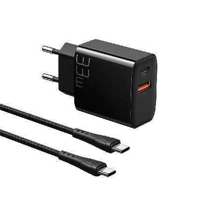 Комплект Зарядно устройство Xmart 1 x USB Type-C PD + 1 x USB QC и Type-C към Type-C кабел, 19918 (19918)