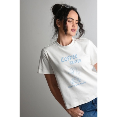 Vero Moda TRIČKO COFFEE LOVER BÍLÉ