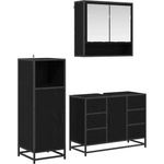 vidaXL Комплект мебели за баня 3 бр. Черния дъб 80 x 33 x 60 см (3402380)