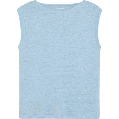 KnowledgeCotton Apparel Дамски топ KnowledgeCotton Apparel Women's Loose Fold Up Linen Top - Skyway (916-4446-0512)