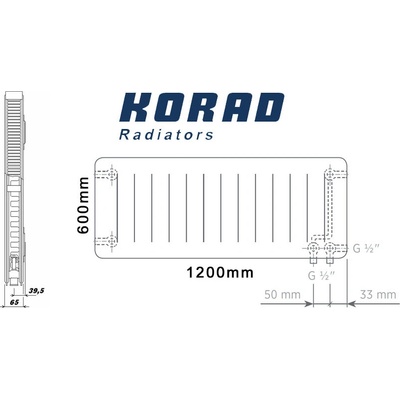 Korad Radiators 21VKP 600 x 1200 mm