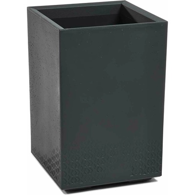 HowHomely plastový květináč NA KOLEČKÁCH BETONIQUE ECO 60X40X40 CM IMITACE BETONU ANTRACITOVÁ