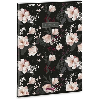 Ars Una zošit A4 linajkový 444 Flowery Black