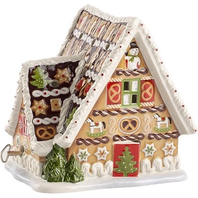 Villeroy & Boch Christmas Toys hracia skrinka / svietnik, perníková chalúpka, 16 cm 14-8327-6505
