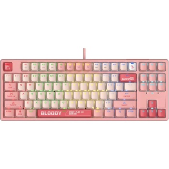 A4Tech Bloody Energy Pink S87 BLMS TKL RGB Backlit Red Switch (A4-KEY-S87-PINK)