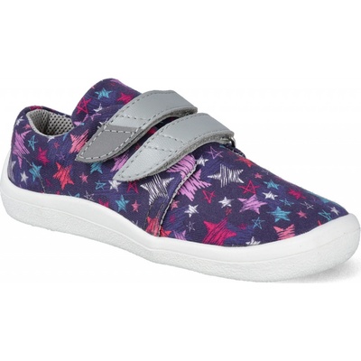 Beda Barefoot detské tenisky Stars textilné vegan fialové