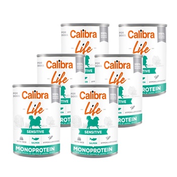 Calibra Dog Life Sensitive Сьомга с ориз 6x400г