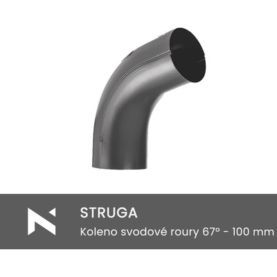 Struga Koleno svodové roury 67° 100 mm RAL 9010 bílá
