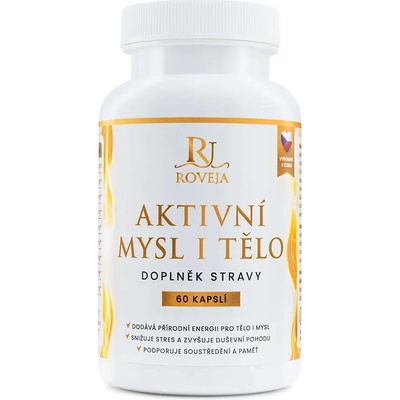Roveja Aktivní tělo a mysl energie a soustředění, L-theanin a kofein 60 kapslí