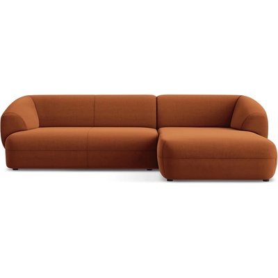 makamii Оранжев кадифен ъглов диван (десен ъгъл) Moana - Makamii (MOANA_RC_M_1_P1_C24)