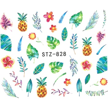 Vodolepky na nechty Kvety, listy, ananás STZ 828