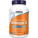 NOW NOW Omega-3 Molecularly Distilled Fish Oil, 200 Softgels - fitnesdobavki - 35,01 лв