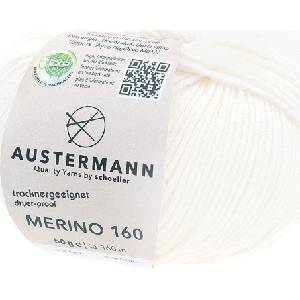 Austermann Merino 160 97610-201 White Плетива прежда (97610-201)