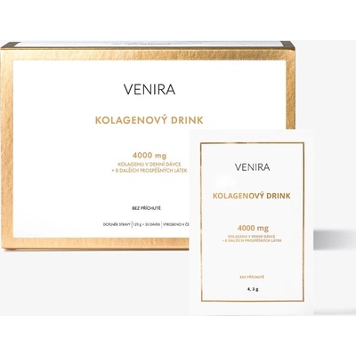 Venira kolagenový drink pro vlasy, nehty a pleť, bez příchutě, mořský kolagen, 30 sáčků