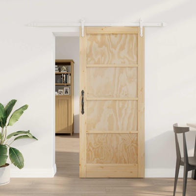 vidaXL Преплъзваща се врата ORKDAL 86 x 198, 5 см Естествено и бяло (3445573)