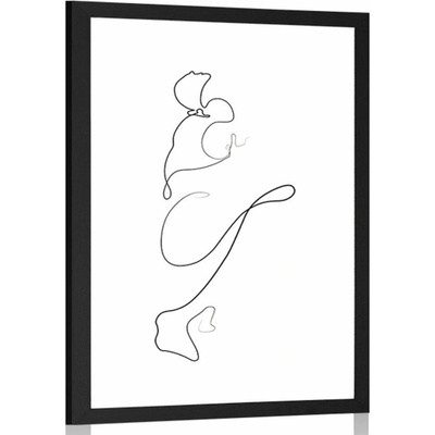 Plakát s paspartou zajímavé linie - 20x30 white