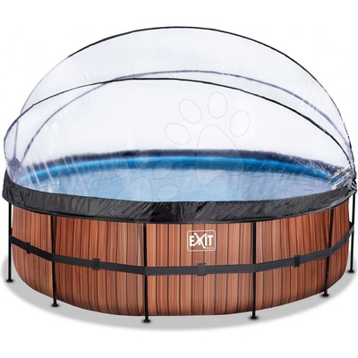 Exit Toys Wood pool Bazén s krytom pieskovou filtráciou a tepelným čerpadlom 488x122 cm