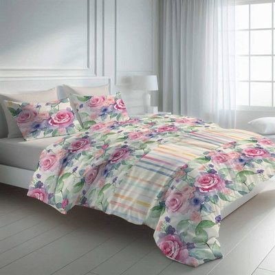 Png Панагюрище Двоен спален комплект с един плик Меко Рози 100% памук