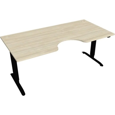 Hobis Office Pro psací stůl Motion MS ERGO 2 Šířka: 180 cm, Barva desky: akát, Barva kovu: černá RAL 9005 Šířka 120-180 cm / 27 barevných variant