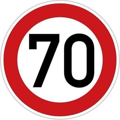 Dopravní Značka B20a - 2.třída Nejvyšší dovolená rychlost Rychlost: 70km/h
