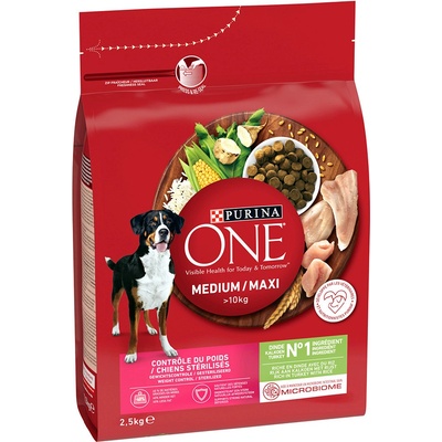 Purina ONE Medium & Maxi Weight Control Sterilised s krocanem 2 x 2,5 kg