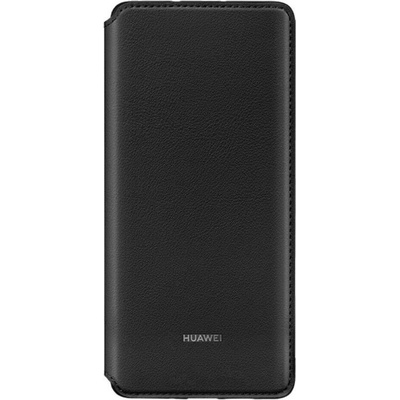 Huawei Wallet Cover Case - оригинален кожен калъф с поставка за Huawei P30 Pro (черен)