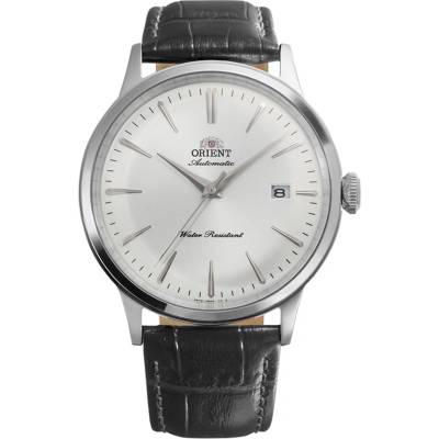 Orient RA-AC0031S - Мъжки часовник, Автомат, 40.5mm, Бял, Черна кожа, Дата, 3 ATM - Classic