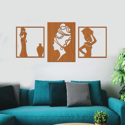 dřevo života Dřevěná dekorace na zeď AFRO Zvolte barvu dekoru: Třešeň, Rozměry (cm): 90x42