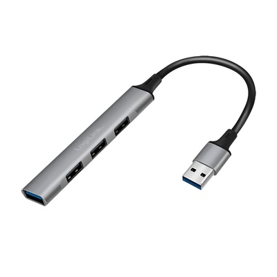 LogiLink USB 3.0, 4-портов тънък хъб с алуминиев корпус