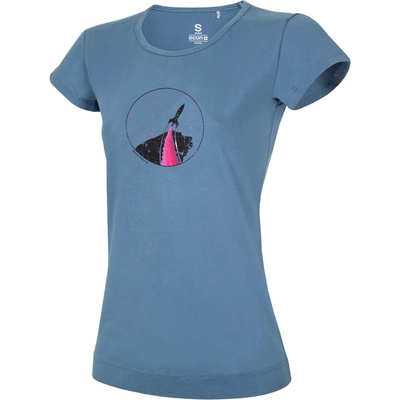 Ocun Дамска тениска Ocun Women's Classic T Organic Rainbow Rocket T-shirt - Bluestone (916-5481-0112)
