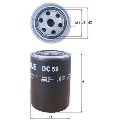Olejový filter MAHLE OC 59