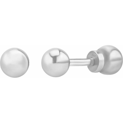 SILVEGO Zlaté náušnice pecky kuličky Bellora z bílého zlata - 3 mm FNN32712EGW