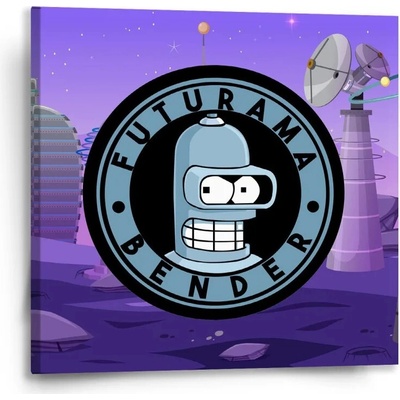 Sablio Obraz Futurama Bender Planéta s vysielačmi - 50x50 cm