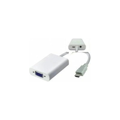 MicroConnect Adapter HDMI - VGA M/F, White Support Audio, 1920*1080p@60Hz with Micro USB for additional power supply