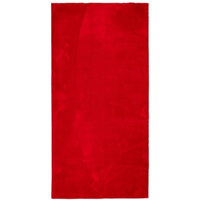Килим HUARTE с къс косъм, мек и миещ се, червен, 100x200 см