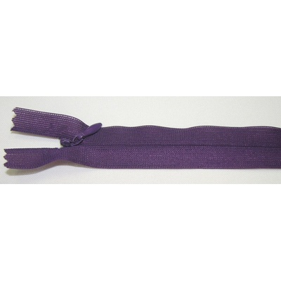 Zips krytý nedeliteľný 25cm tmavo fialová