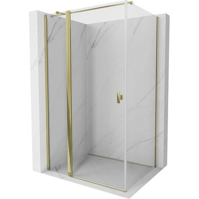 Mexen Mist T Душ кабина с отваряща се врата 120 x 80 см, прозрачна, златна - 8A4T-120-080-50-00 (8A4T-120-080-50-00)