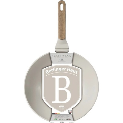 BERLINGERHAUS Pánev WOK s titanovým povrchem a poklicí 28 cm 28 cm Sahara Nordic Collection BH-8315