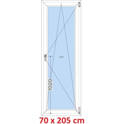 Soft Plastové okno 70x205 cm, otevíravé a sklopné, Antracit struktura/bílá