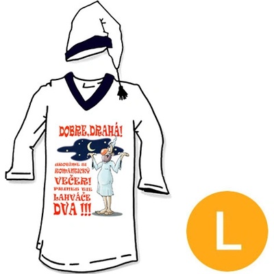Romantický večer pánská noční košile dl.rukáv bílá