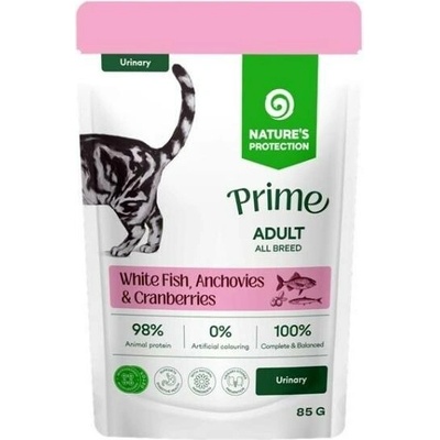 NATURE´S PROTECTION Cat Prime Urinary bílá ryba a ančovičky 85 g