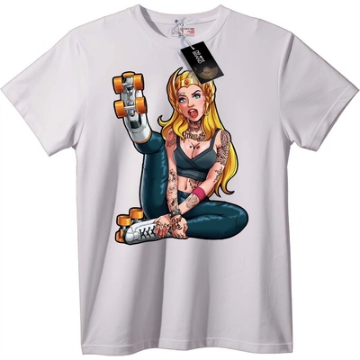 NOONEBRAND Тениска скейт кралица с роботични крайници - 2XL, Black