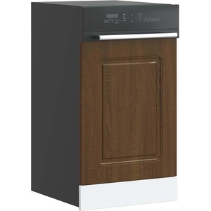 vidaXL Панел за съдомиялна машина, Kalmar, кафяв дъб, 45x1, 5x57 см, инженерно дърво (853654)