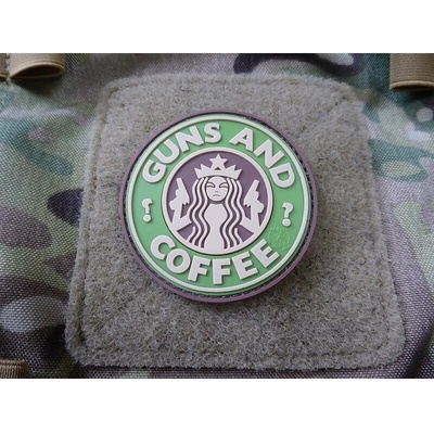 JACKETS TO GO Nášivka GUNS AND COFFEE plast MULTICAM