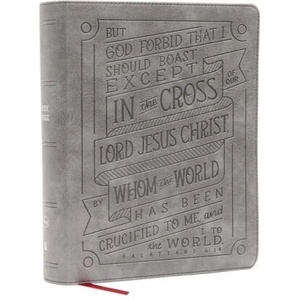 NKJV, Journal Reference Edition Bible, Verse Art Cover Collection, Leathersoft, Gray, Red Letter, Comfort Print | Nelson, Thomas (ISBN: 9780785291497)