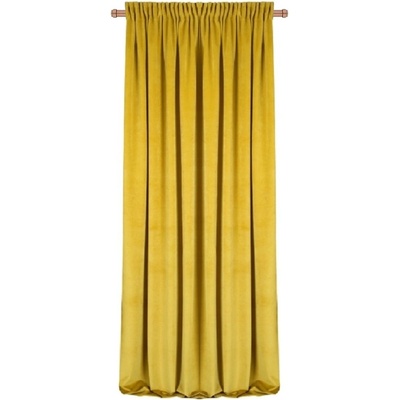 BytoTex Sametový závěs Anisa 135x250 cm, na pásce - hořčicová