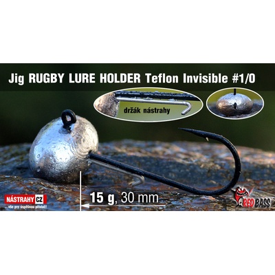 NASTRAHY.cz Jig Teflon Invisible RUGBY Lure holder #1/0 32 mm/0, 15 g 5 ks