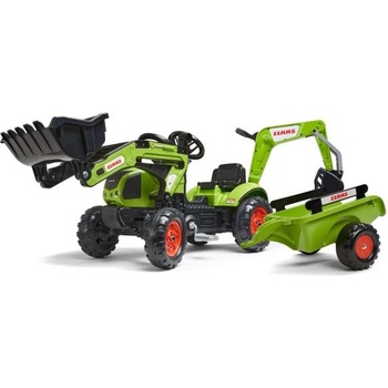 FALK Детски трактор за яздене 2040N Claas Arion 410 с товарач, багер и ремарке