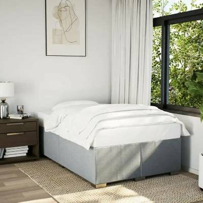 vidaXL 11461.3284464 Rám postele bez matrace světle šedá textil